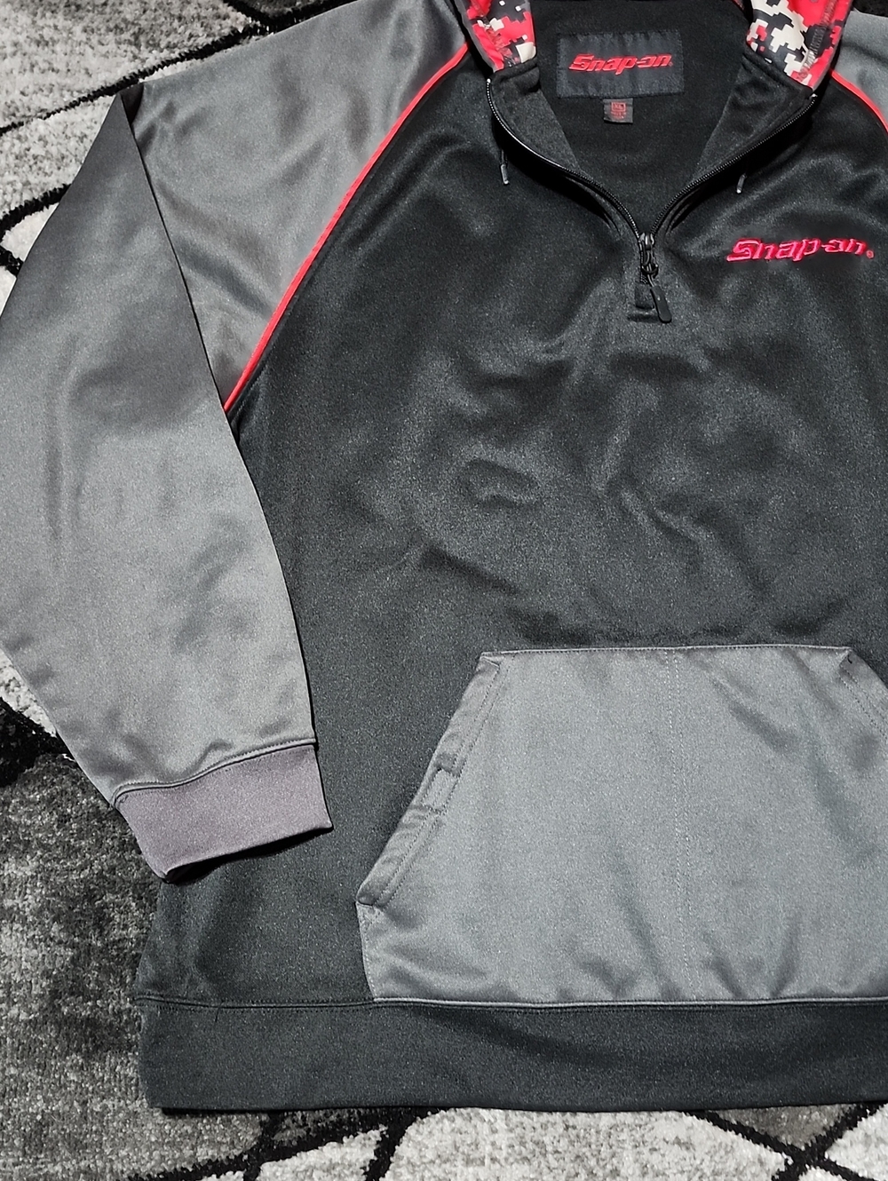 SNAP-ON TOOLS EMBROIDERED COLORBLOCK QUARTER-ZIP DIGITAL CAMO HOODIE SWEATSHIRT - Picture 6 of 13